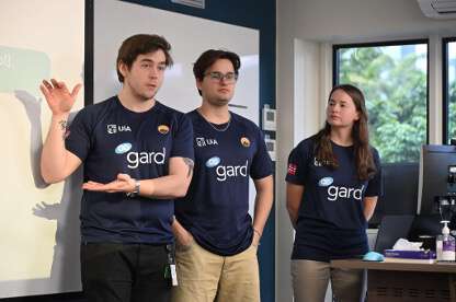 The team presenting their business concept to the judges. Photo: Zahir Mohamed