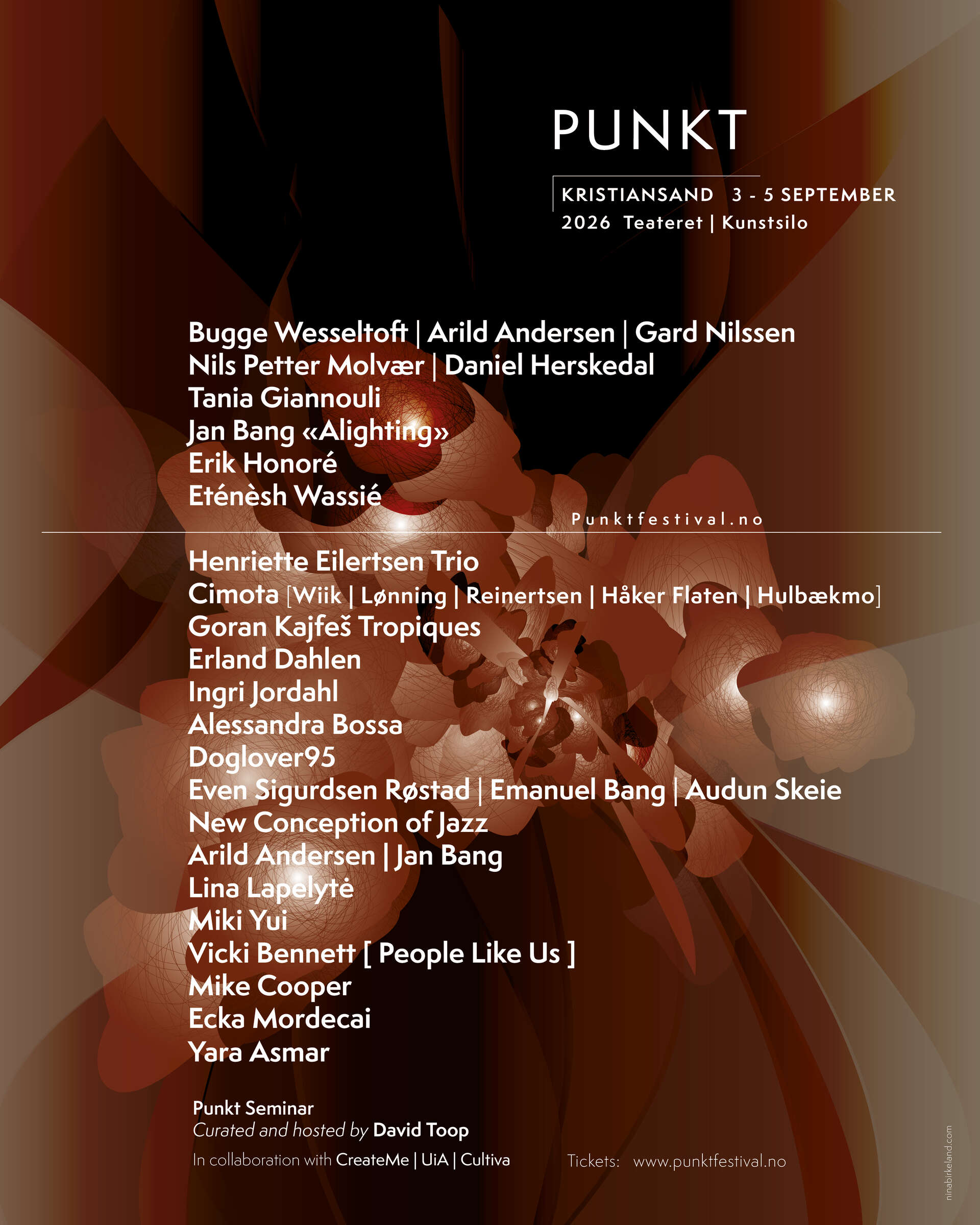 Poster with Punkt artists and contributors 2026