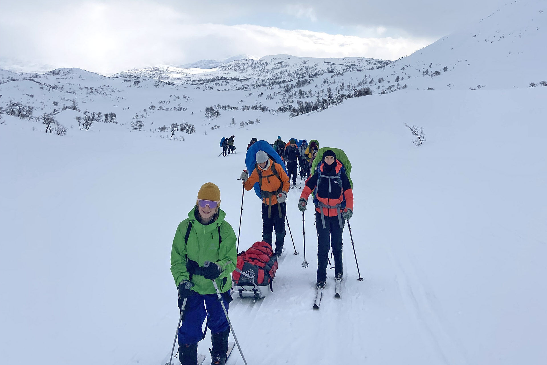 Image may contain: Snow, Mountainous landforms, Adventure, Backpack, Ski Equipment.
