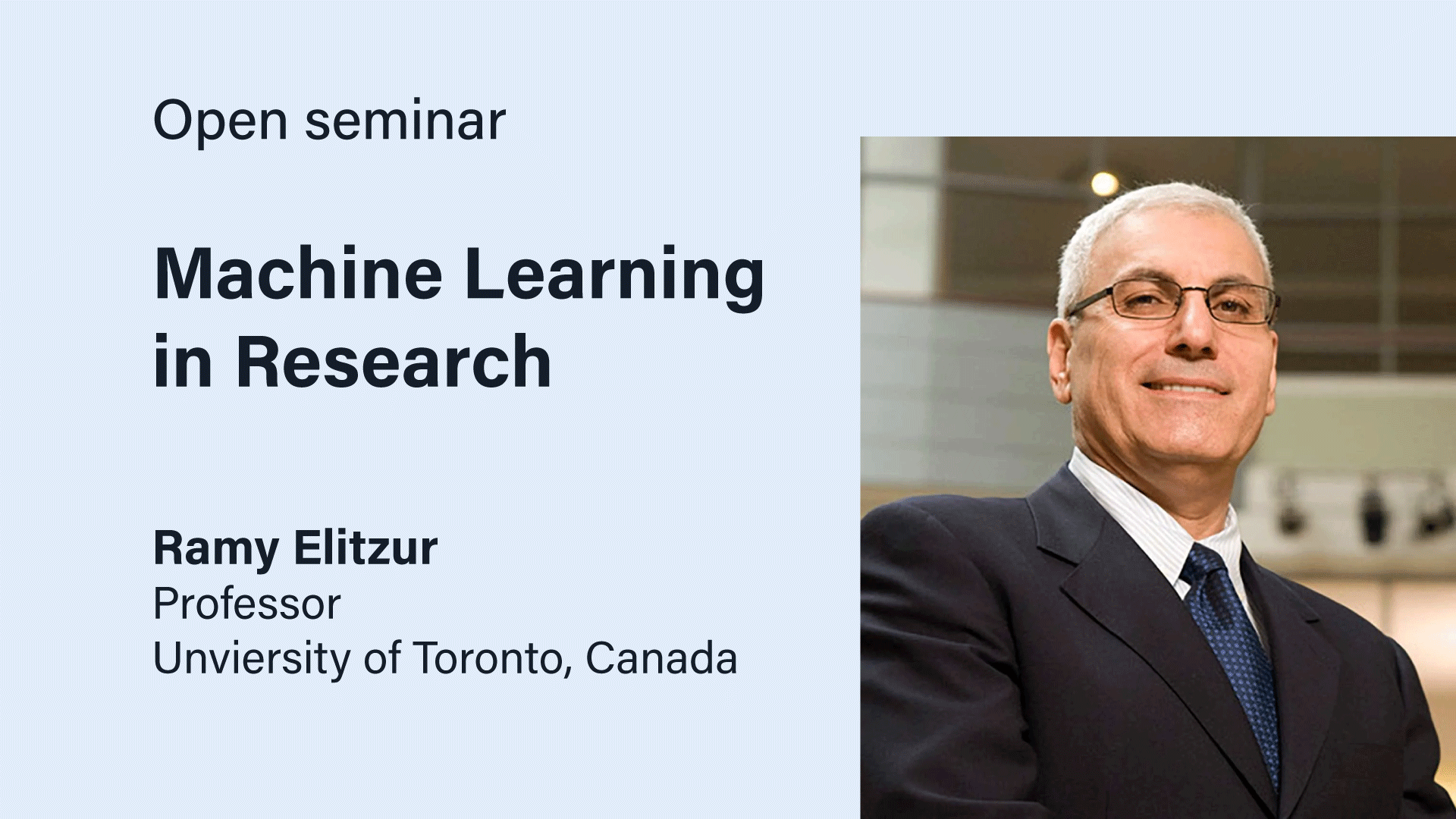 Open seminar Machine Learning in Research by Ramy Elitzur, Professor at the University of Toronto, Canada