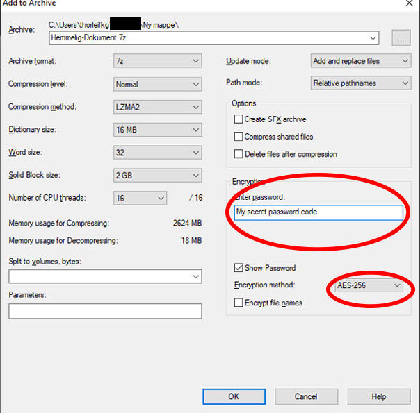 Screenshot of where to enter password and click ok