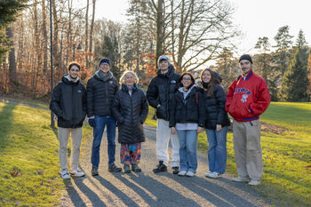 People ,Tree ,Jeans ,Smile ,Jacket.