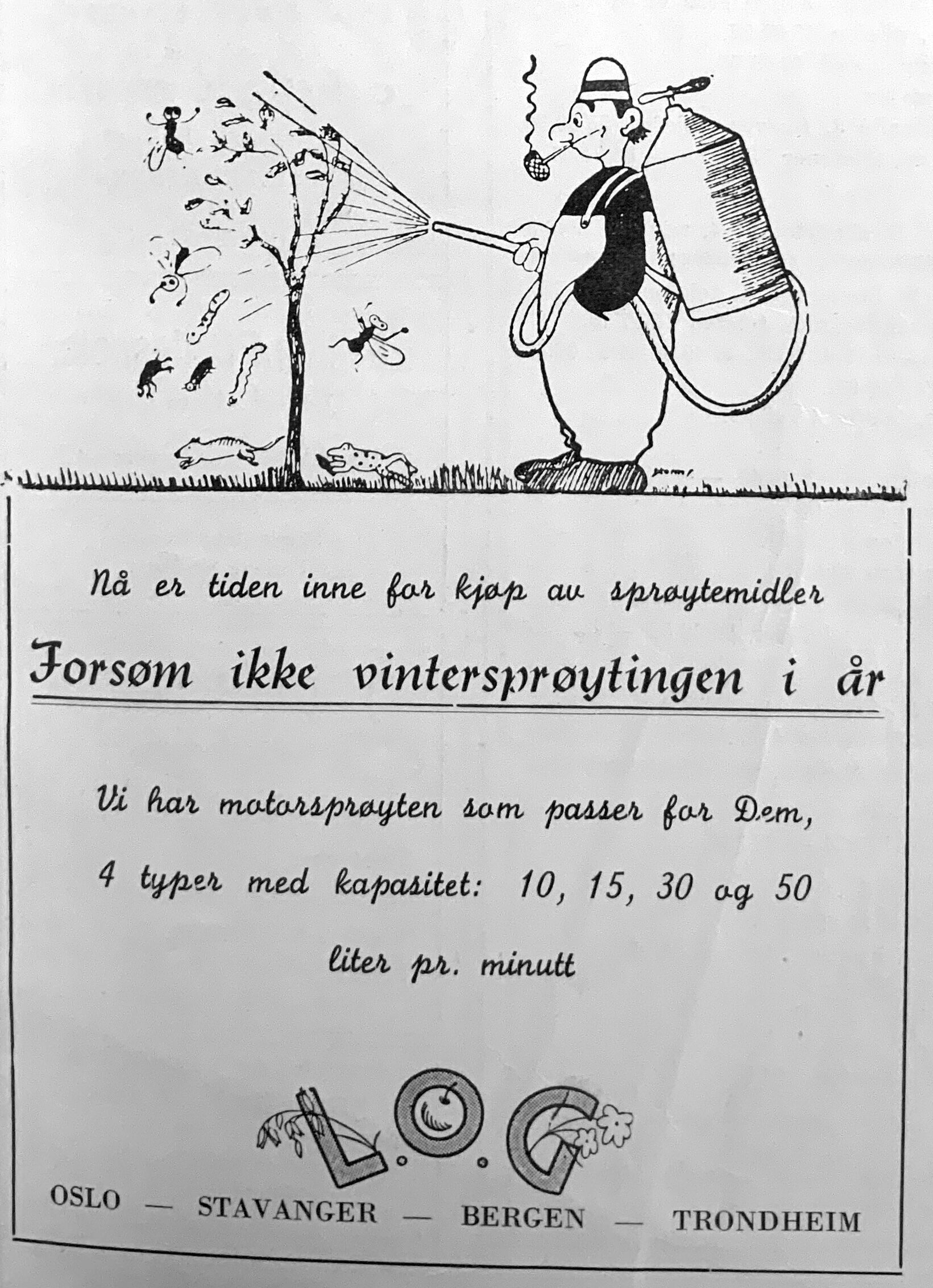 Gammel annonse for sprøytemidler