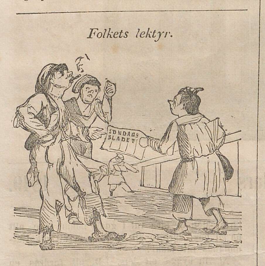 Karikaturtegning fra 1849.