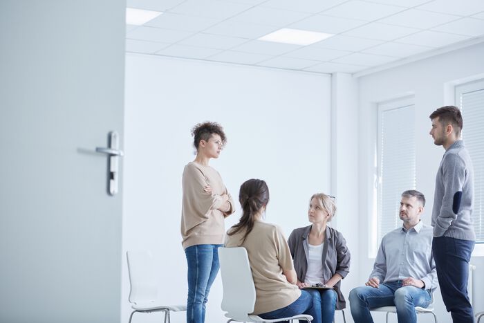 Illustration photo showing a scene with psychodrama participants