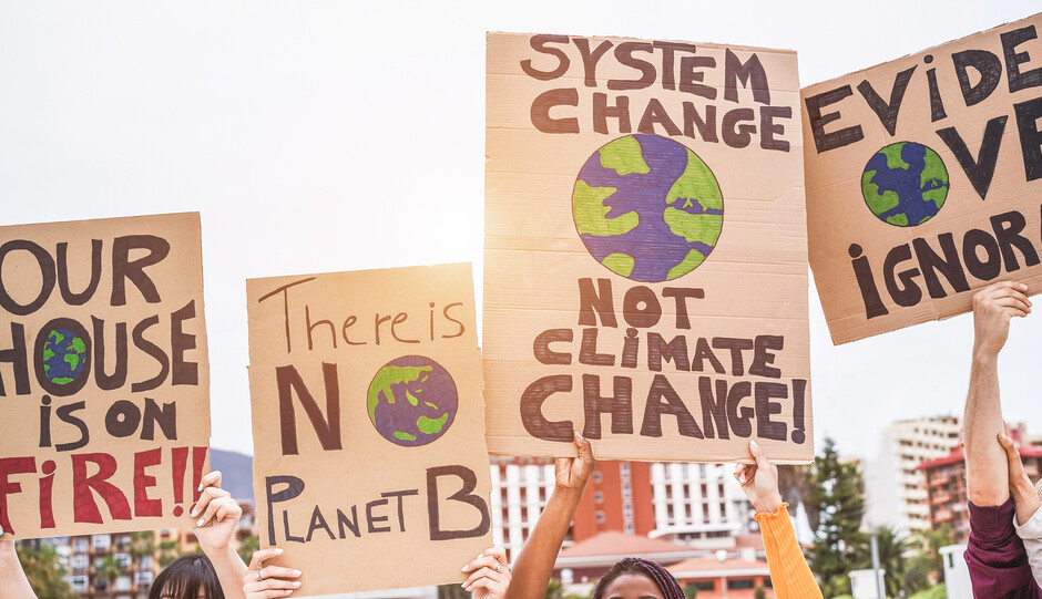 Photo of signs at protest