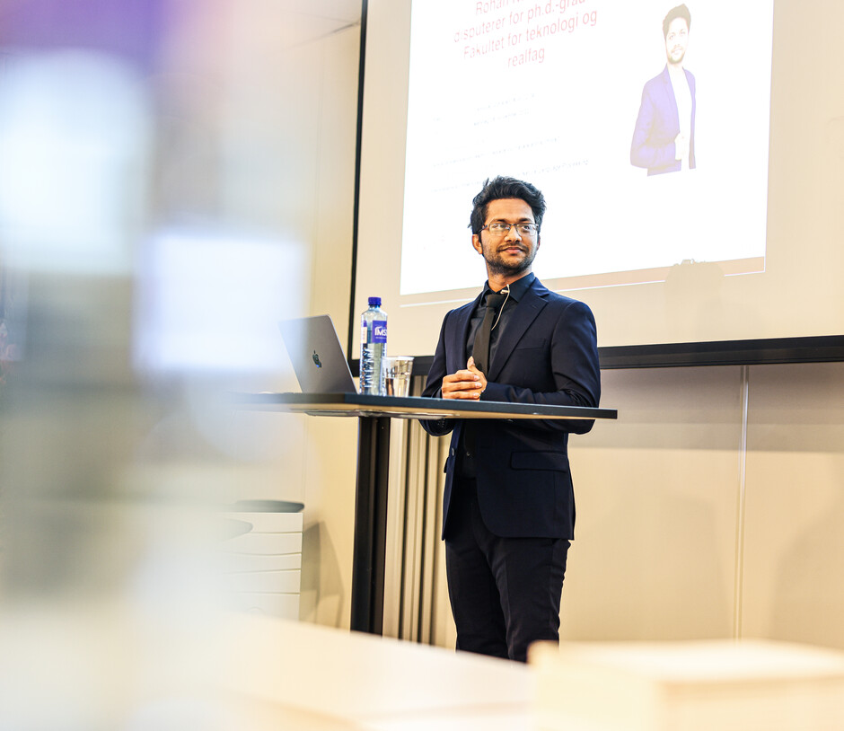 Yadav gives a presentation