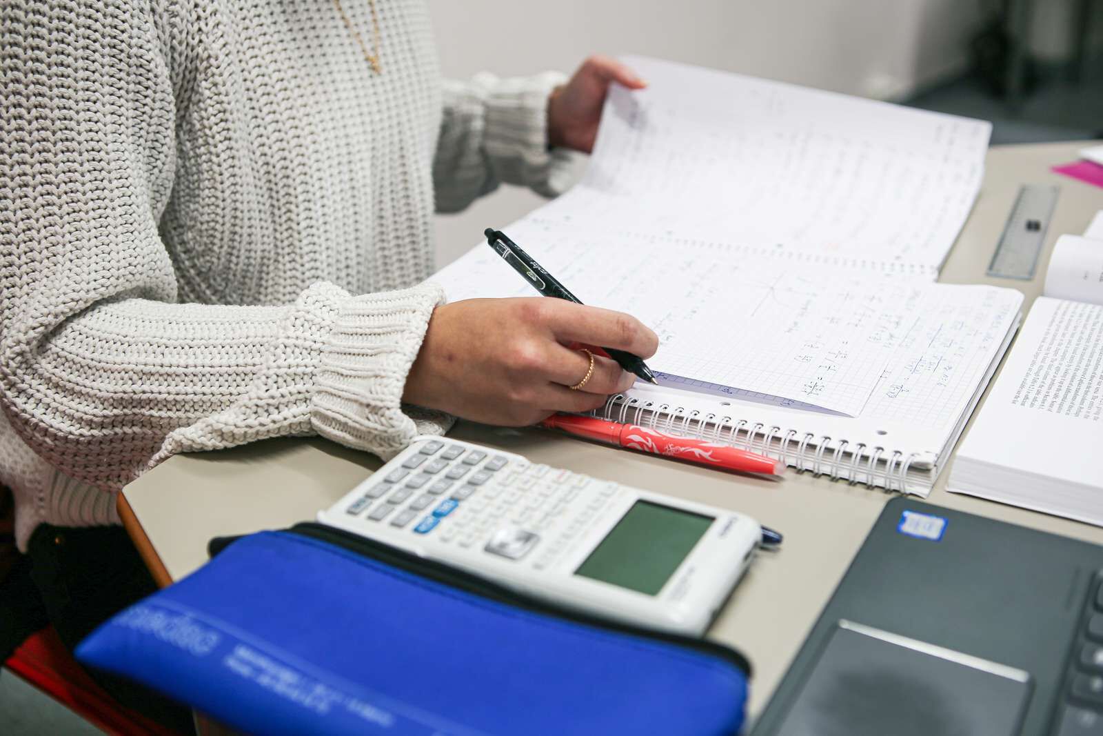 A person working on some math