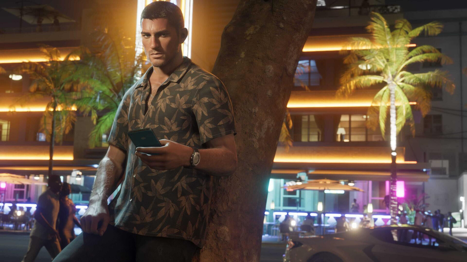The image shows a character from the game GTA 6. 
