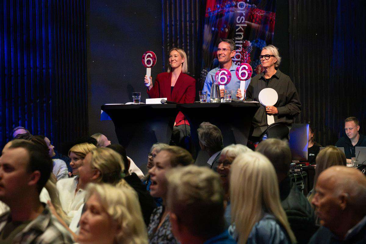 Dommerpanelet likte det de så på scenen. Fra venstre NRK-journalist Kristin Olsen, teaterregissør Ingrid Forthun og forskningssjef på Sørlandet sykehus Øyvind Holme (Foto: Liv-Unni Tveitane)