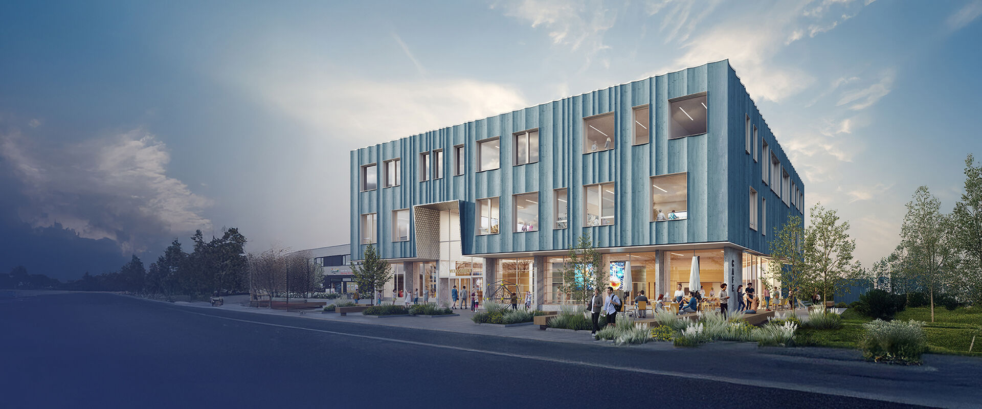 Bildet kan inneholde: urban design, næringsbygg, blandet bruk, ingeniørfag, hovedkvarter.