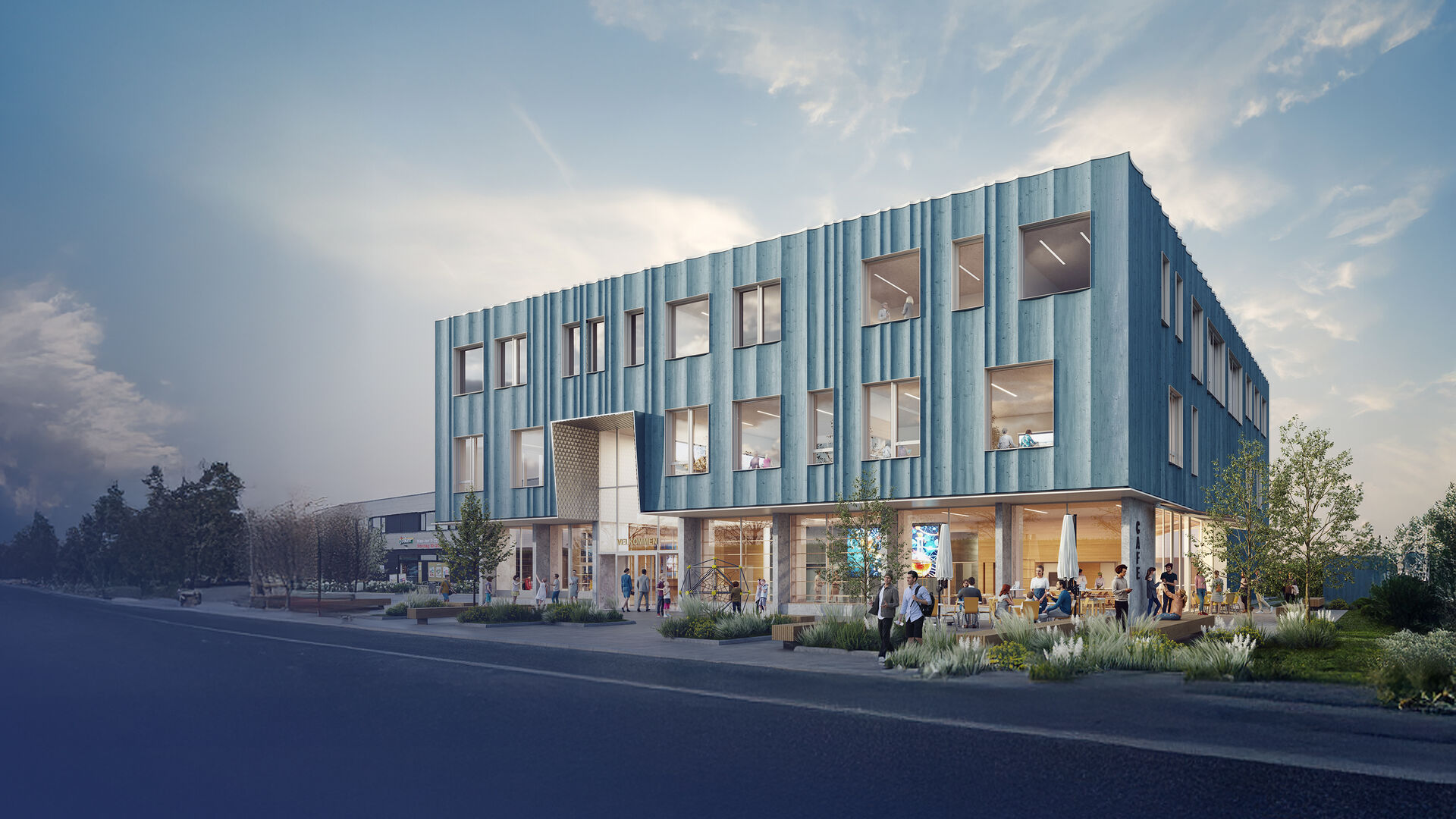 Bildet kan inneholde: urban design, næringsbygg, blandet bruk, familiebil, ingeniørfag.