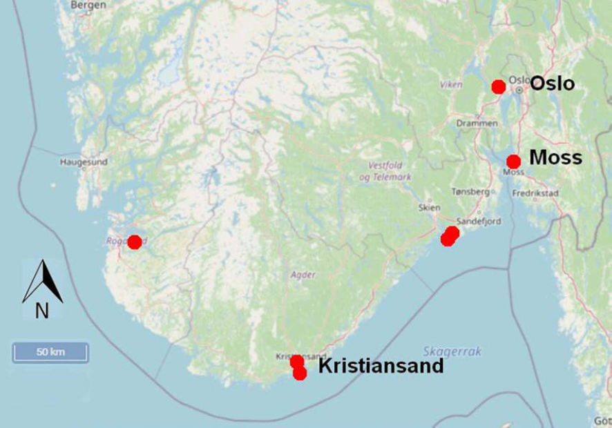 kart over dokumenterte slettsnokparinger