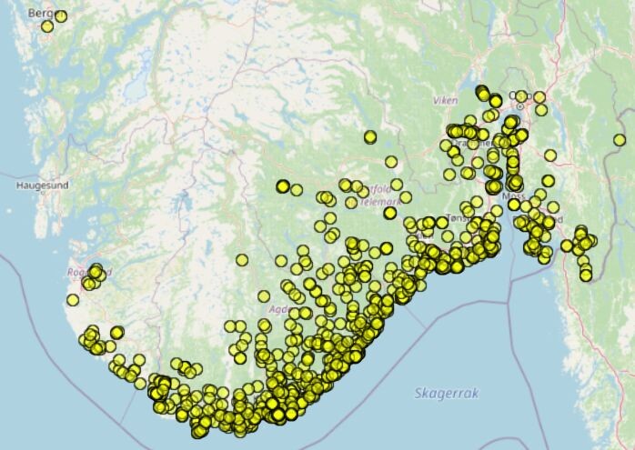 slettsnok utbredelseskart
