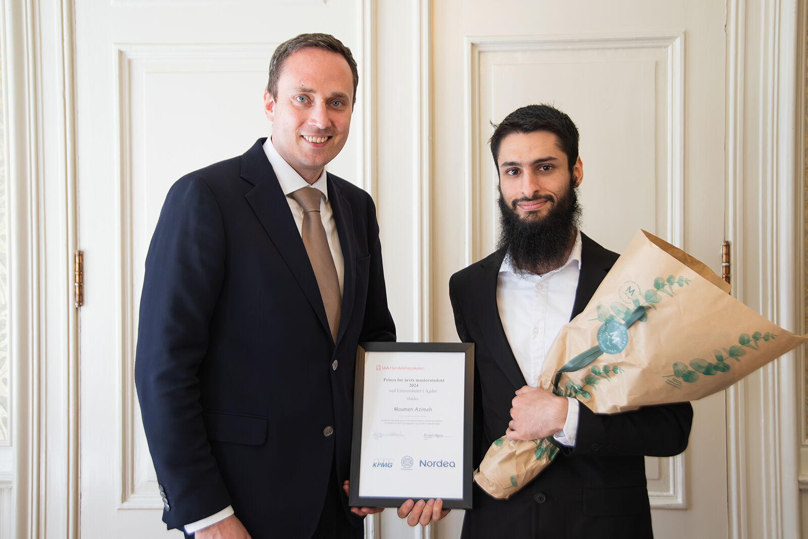 Bildet viser Kristian Jørgensen og Moumen Azimeh.