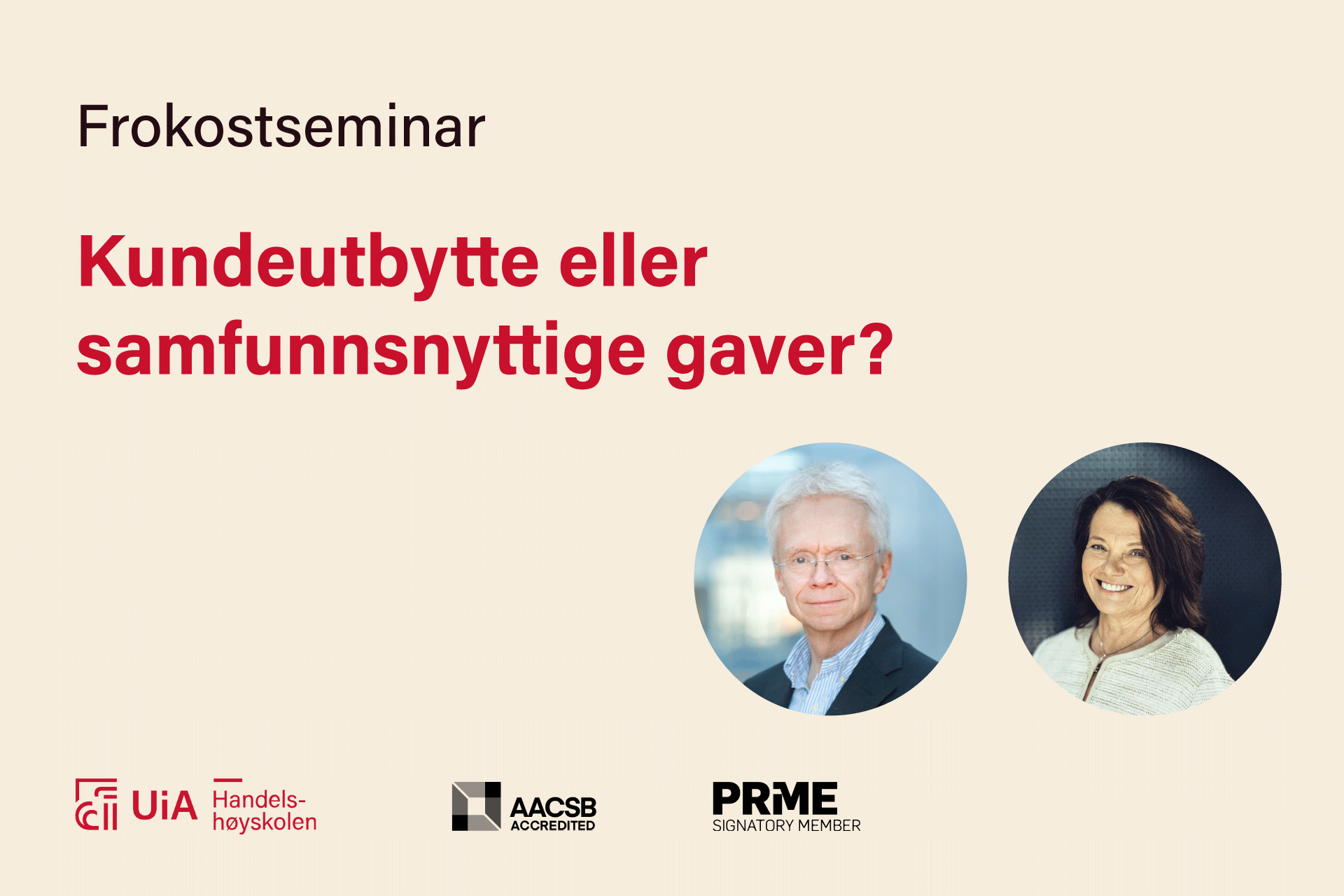 Frokostseminar 16. oktober 2026. Kundeutbytte eller samfunnsnyttige gaver?