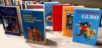 Bildet kan inneholde: utgivelse, bok, bokhylle, elektrisk blå, reklame.