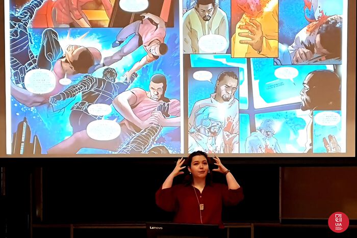  Student presenterer sin masteravhandling