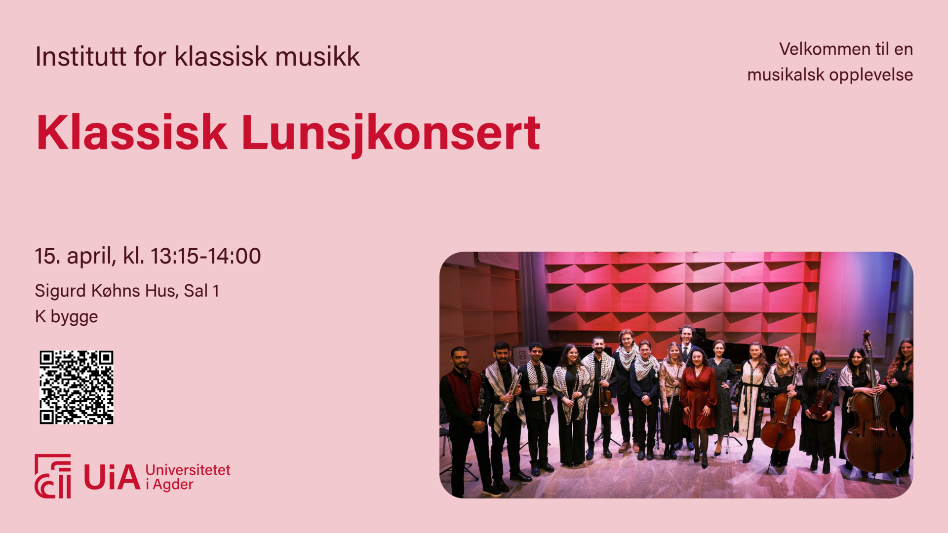 Institutt for klassissk musikk og musikkpedagogikk presenterer: Klassisk lunsjkonsert i Sal 1, Sigurd Køhns hus.