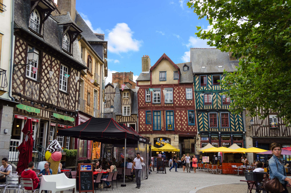 Bilde av bysentrum i Rennes