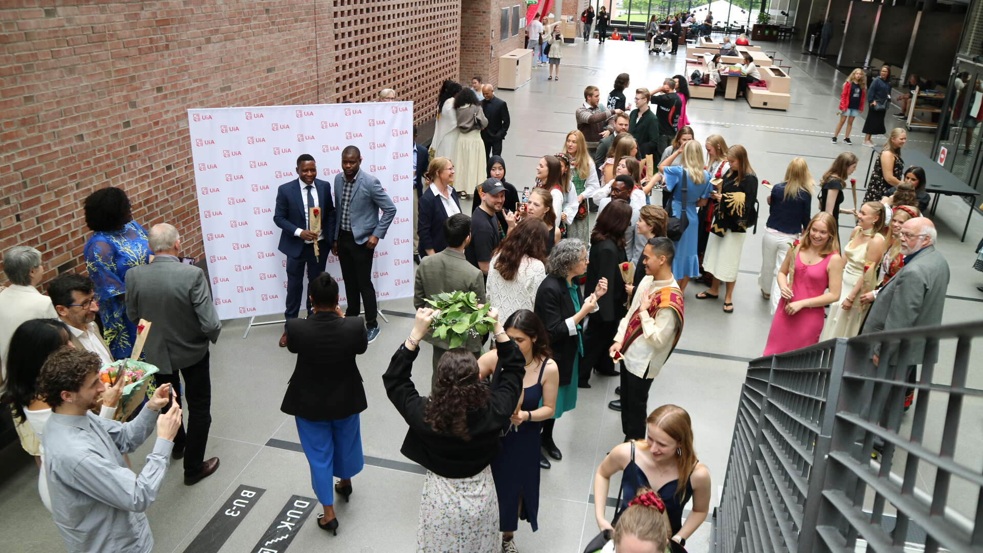 Crowd of people at the university