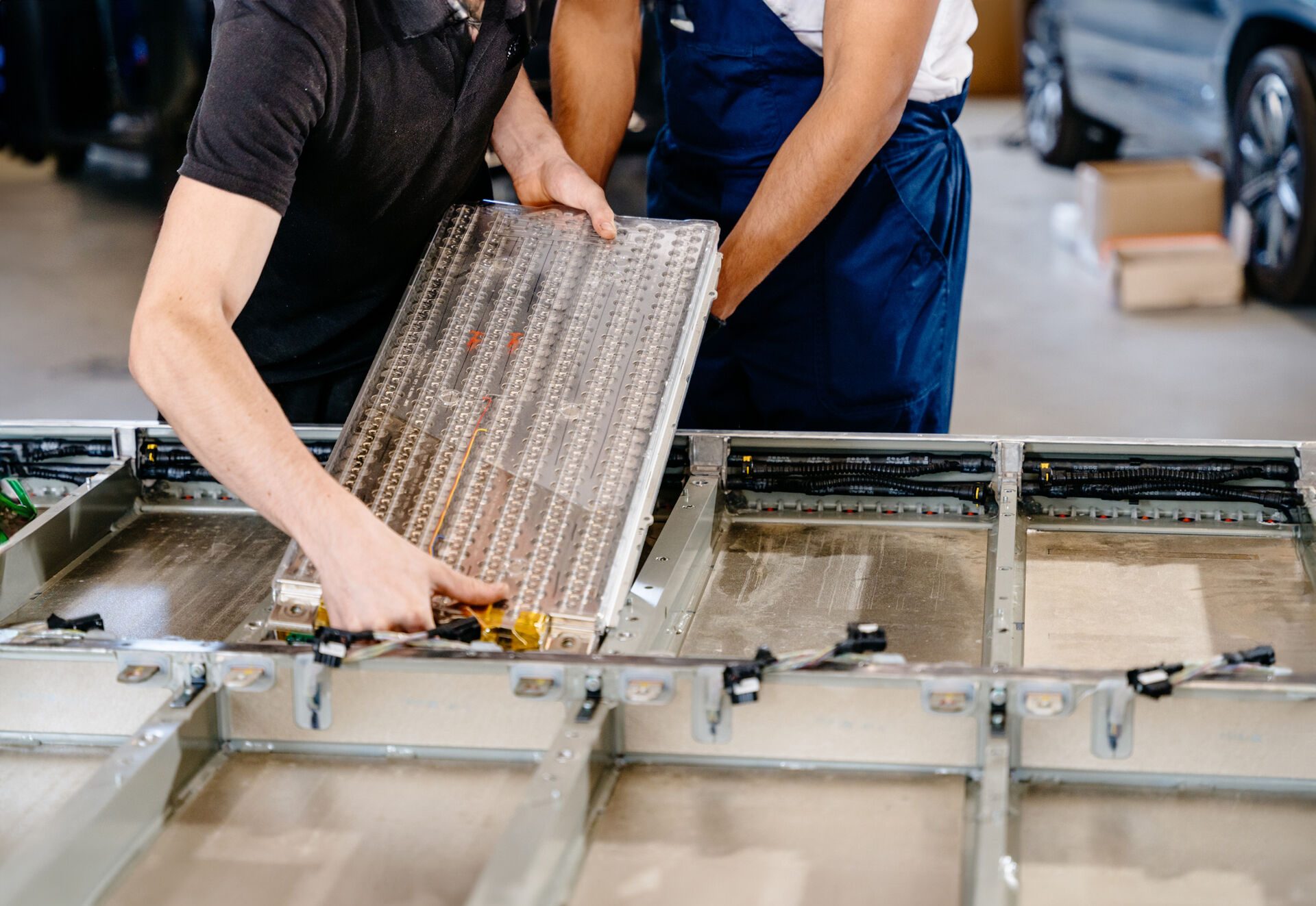 Photo of EV batteries