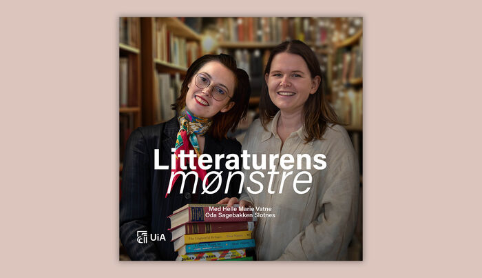 Illustrasjon med podkastgrafikken til Litteraturens mønstre