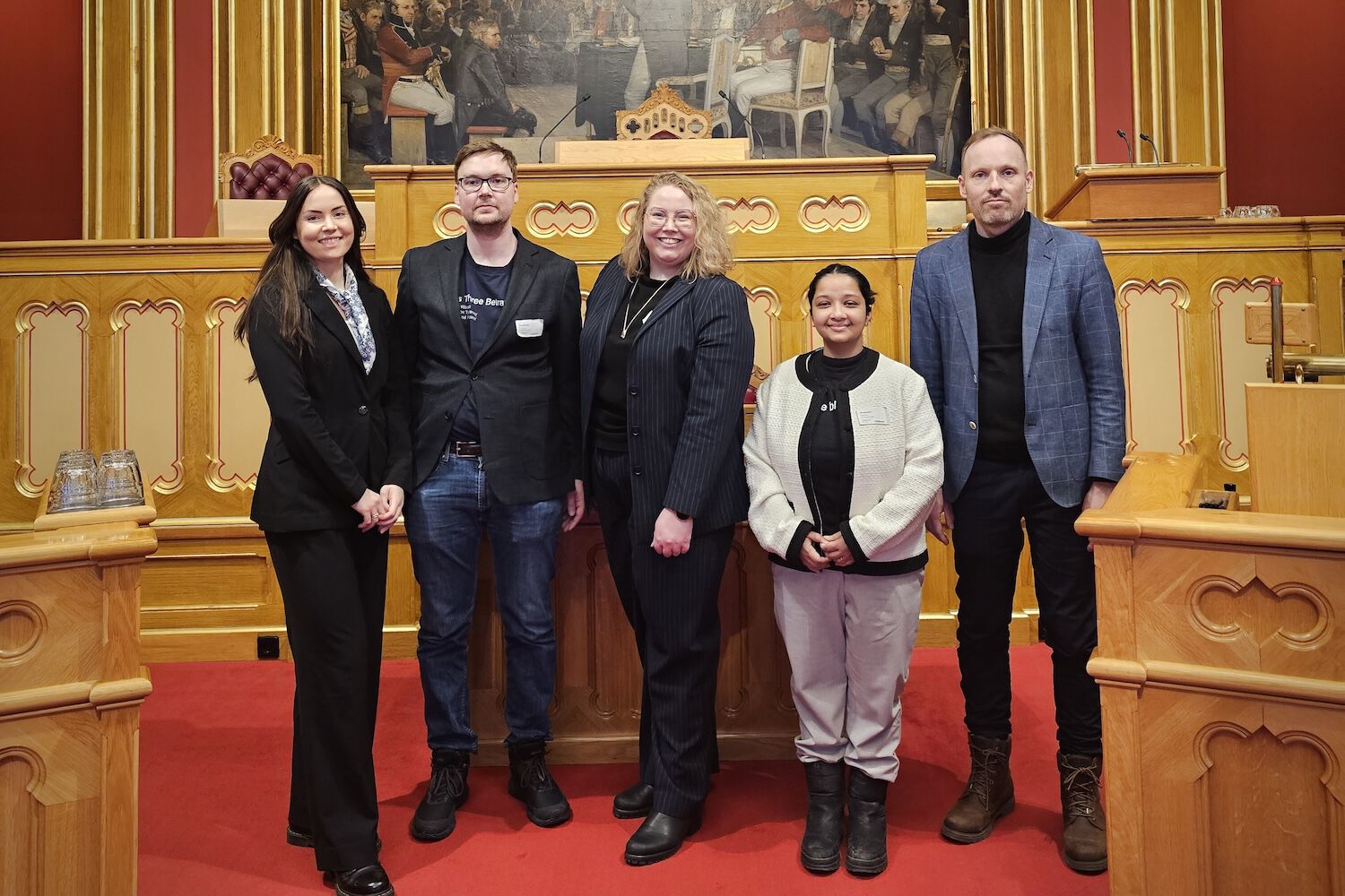 Photo of the UiA group in the Norwegian Parliament 