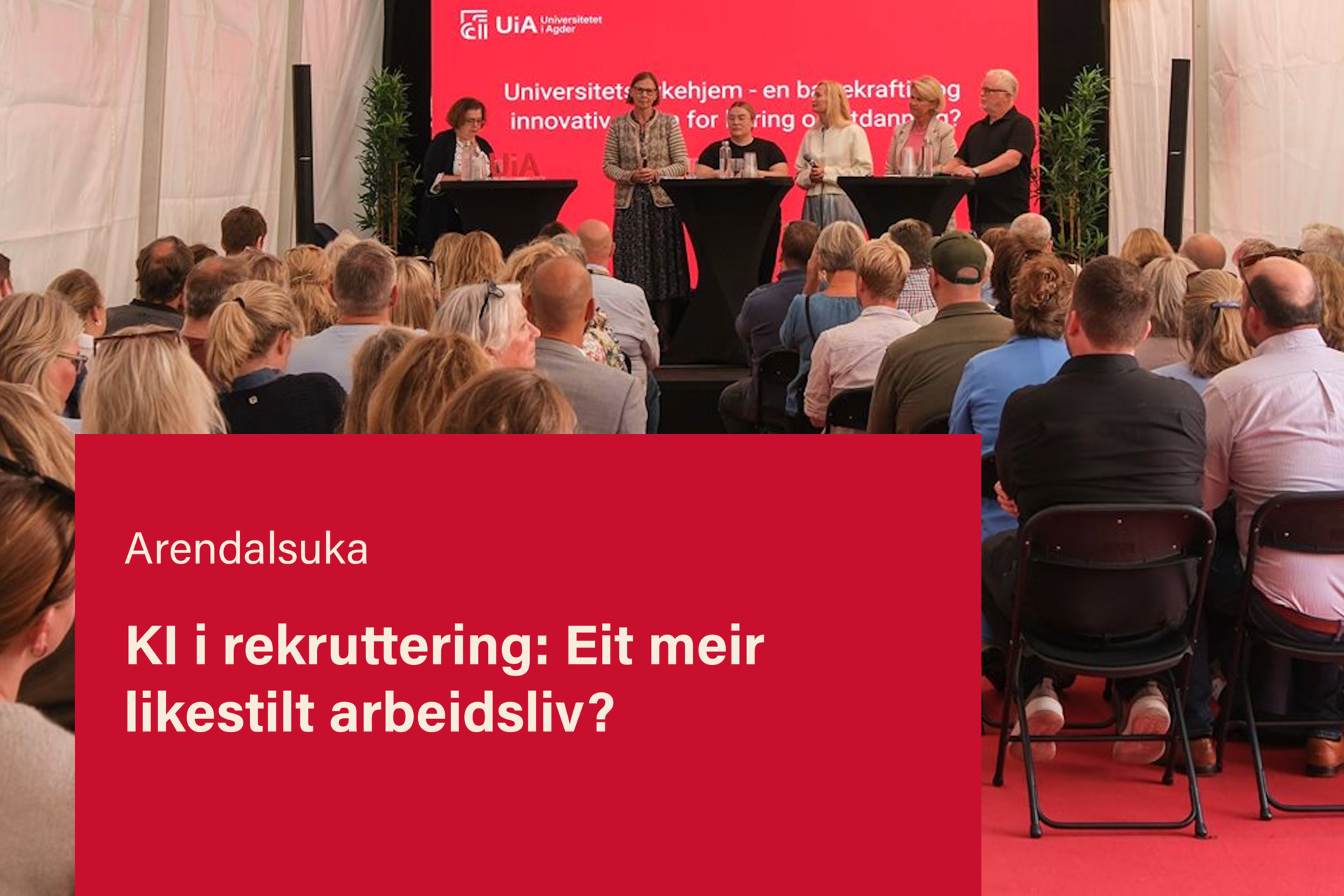 Plakat av en fullsatt sal under Arendalsuka