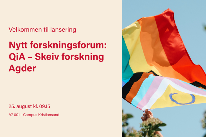 Plakat med en som flagger med Pride-flagget