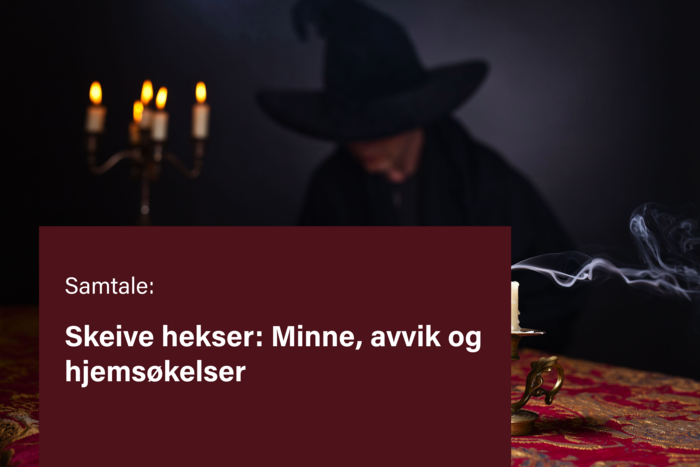 Illustrasjon av en heks med sort hatt som leser