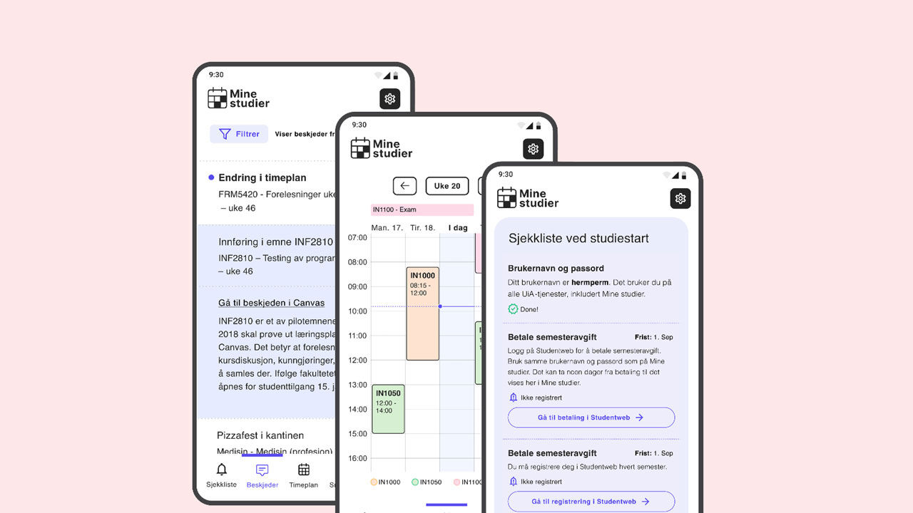 Illustrasjon av Mine studier på mobilskjerm