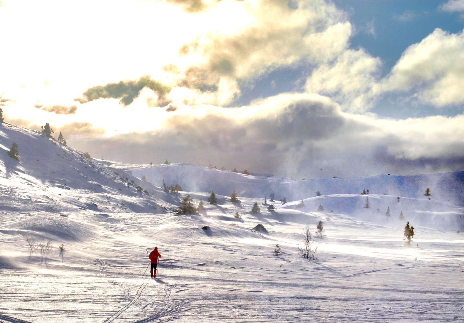En skigåer på vinterfjellet