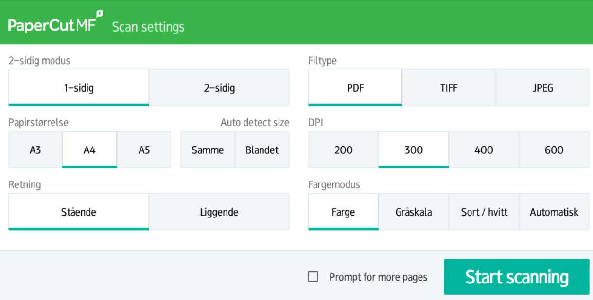 Screenshot of window where you change settings